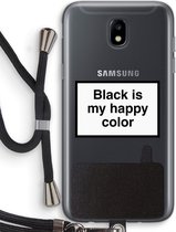 Case Company® - Samsung Galaxy J5 (2017) hoesje met Koord - Black is my happy color - Soft Case - Bescherming aan alle Kanten - Zijkanten Transparent - Bescherming Over de Schermrand - Back C