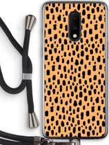 Case Company® - OnePlus 7 hoesje met Koord - Panter - Telefoonhoesje met Zwart Koord - Bescherming aan alle Kanten en Over de Schermrand