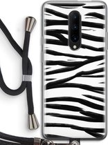 Case Company® - OnePlus 7 Pro hoesje met Koord - Zebra pattern - Telefoonhoesje met Zwart Koord - Bescherming aan alle Kanten en Over de Schermrand