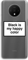 Case Company® - OnePlus 7T hoesje - Black is my happy color - Soft Cover Telefoonhoesje - Bescherming aan alle Kanten en Schermrand