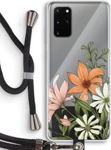 Case Company® - Samsung Galaxy S20 Plus hoesje met Koord - Floral bouquet - Telefoonhoesje met Zwart Koord - Bescherming aan alle Kanten en Over de Schermrand