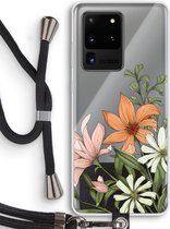 Case Company® - Samsung Galaxy S20 Ultra hoesje met Koord - Floral bouquet - Telefoonhoesje met Zwart Koord - Bescherming aan alle Kanten en Over de Schermrand