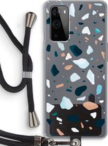 Case Company® - OnePlus 9 Pro hoesje met Koord - Terrazzo N°13 - Telefoonhoesje met Zwart Koord - Bescherming aan alle Kanten en Over de Schermrand