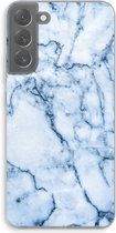 Case Company® - Samsung Galaxy S22 Plus hoesje - Blauw marmer - Soft Cover Telefoonhoesje - Bescherming aan alle Kanten en Schermrand