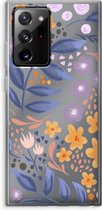 Case Company® - Samsung Galaxy Note 20 Ultra / Note 20 Ultra 5G hoesje - Flowers with blue leaves - Soft Cover Telefoonhoesje - Bescherming aan alle Kanten en Schermrand