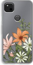 Case Company® - Google Pixel 4a hoesje - Floral bouquet - Soft Cover Telefoonhoesje - Bescherming aan alle Kanten en Schermrand