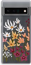 Case Company® - Google Pixel 6 Pro hoesje - Painted wildflowers - Soft Cover Telefoonhoesje - Bescherming aan alle Kanten en Schermrand