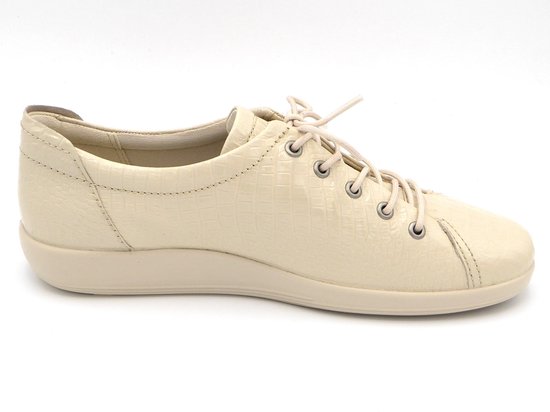 Ecco Chaussure à lacets pour femme Soft 2.0 - 206503-01378 Offwhite Croco - Taille 42