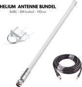 Helium 8 dbi Antenne Bundel met 5 Meter LMR kabel - Lora / Helium antenne - HNT - Outdoor - 868 MHZ - Fiberglass antenne - 110 cm