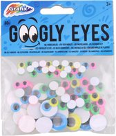 Grafix Googly Eyes - Plakoogjes - Wiebeloogjes - Eyes - 3 soorten maken en kleuren - 80 stuks - Knutselen - Tekenen - Plakken - Stickers - Knutselpakket - Wiebeloogjes - Multikleur