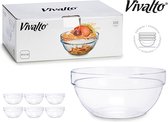 Vivalto - Set van 6 stapelbare glazen kommen - 41 cl