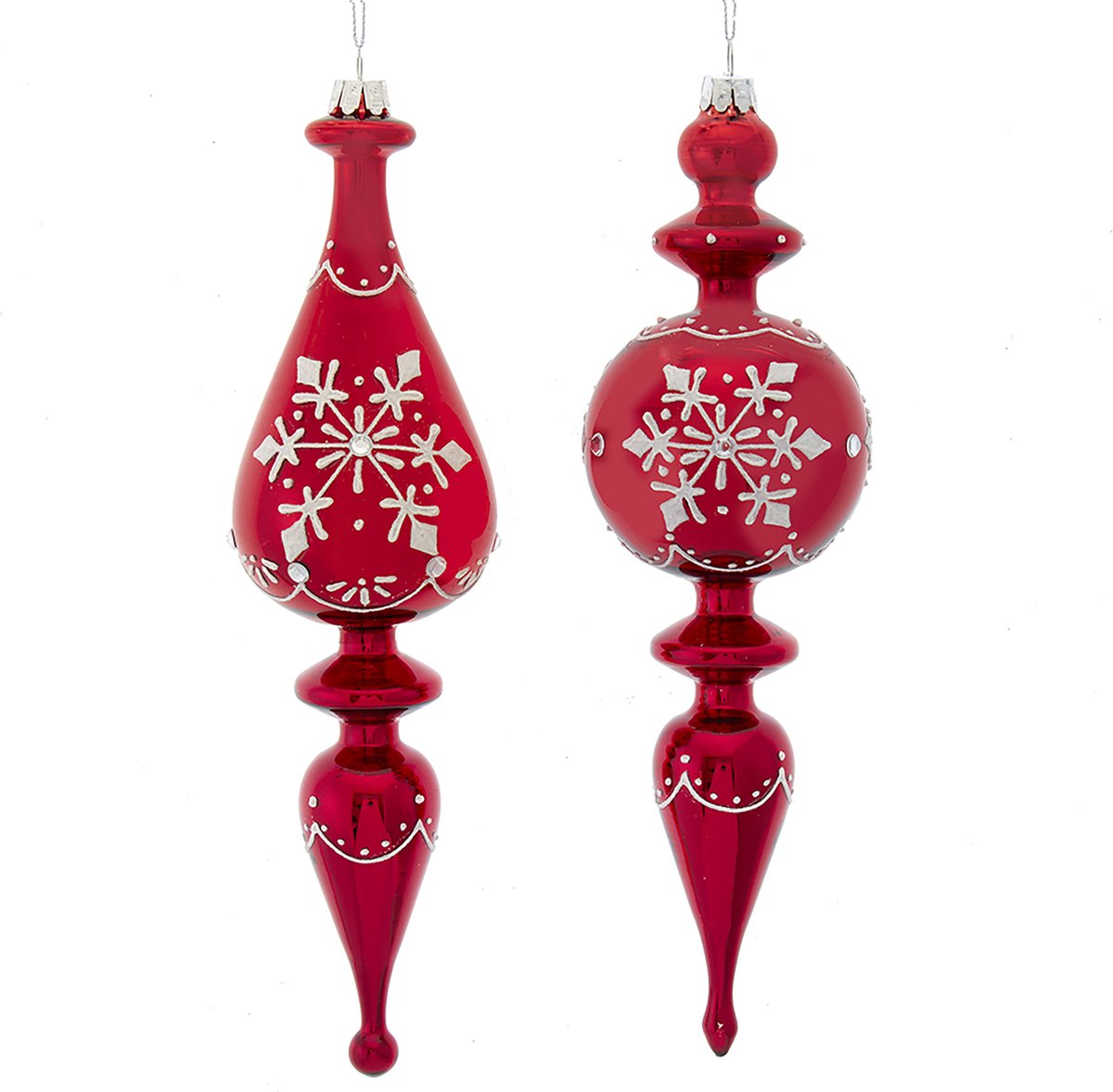 Ornament rood wit plastic h8 cmKurt S. Adler