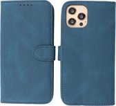 iPhone 12 & iPhone 12 Pro Hoesje - Portemonnee Book Case - Kaarthouder & Magneetlipje - Kunstleer - Blauw