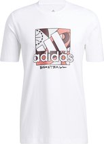 adidas Graphic Basketball Shirt Heren - sportshirts - wit - Mannen