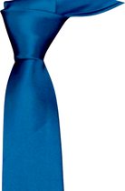 Stropdas-Midden Blauw-Dasspeld cadeau-Polyester-5 cm- Charme Bijoux