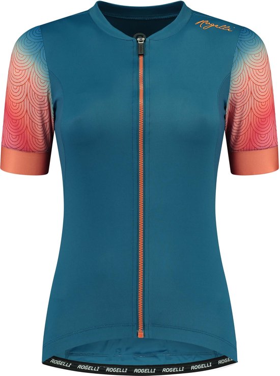 Rogelli Waves Fietsshirt Dames Blauw/Coral - Maat S