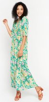 LOLALIZA Maxi bloemenjurk - Groen - Maat 44