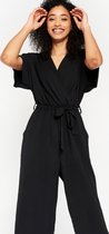 LOLALIZA Jumpsuit met kimono-effect - Zwart - Maat 44