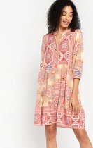 LOLALIZA Jurk met paisleyprint - Koraal - Maat 44