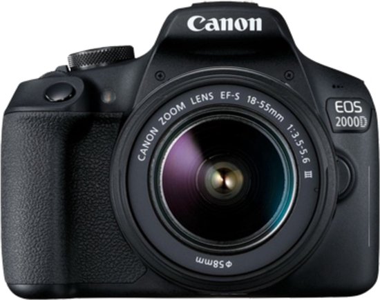 1. Canon EOS 2000D + 18-55mm zwart