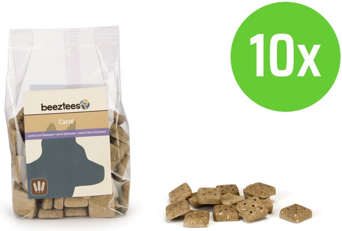 Beeztees Carre Lam En Rijst 400 gram - hondensnack - 10 verpakkingen