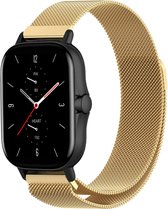 Stalen, Milanees Smartwatch bandje - Geschikt voor  Amazfit GTS 2 Milanese band - goud - Strap-it Horlogeband / Polsband / Armband