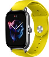 Siliconen Smartwatch bandje - Geschikt voor  Amazfit GTS 3 sport band - geel - Strap-it Horlogeband / Polsband / Armband