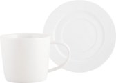 kop en schotel Mikasa 250 ml porselein wit
