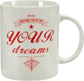 mok Your Dreams 350 ml porselein wit/rood
