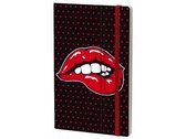notitieboek Black Lips 21 x 13 cm karton/ivoor papier