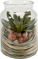 kunstplant 12,5 x 16,5 cm glas groen/transparant
