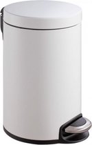 pedaalemmer Serene 12 liter RVS wit