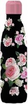 thermosfles Roses 500 ml RVS zwart/roze