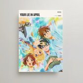 Anime Poster - Your Lie In April Poster - Minimalist Poster A3 - Your Lie in April Merchandise - Vintage Posters - Manga