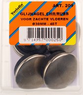 glijnagel diam. 30mm staal rubber zilvergrijs 4stuks