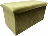 poef opvouwbaar 76 x 38 x 38 cm fluweel lichtgroen