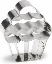 uitsteekvorm Cupcake 7 cm RVS zilver
