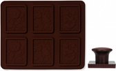 koekjes-kit chocolade 20 x 14 cm siliconen bruin 2-delig