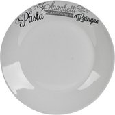 dinerbord Pasta 24,4 cm porselein wit/zwart/grijs