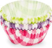 cupcakevormen 5 cm papier groen/paars/roze 90 stuks