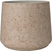 Pot Rough Patt XXL Grey Washed Fiberclay 34x28 cm grijze ronde bloempot
