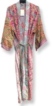 Kimono,Zijde,Patchwork,Bloemen,Paris