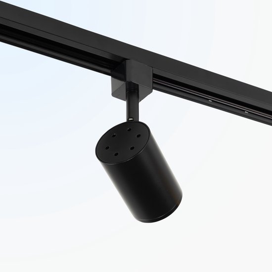 Focus III - Éclairage Sur Rail Monophasé - GU10 - 200cm - Forme En I 5 Spots Systeme Sur Rail Wit