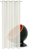 JEMIDI Kant-en-klaar gordijn in linnenlook - Gordijn met ringen 140 x 245 cm - Transparant decoratief gordijn - Beige