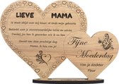 Hartjes fête des mères - carte de voeux en bois - carte de bois - personnalisée - cadeau maman - 17,5 x 25 cm