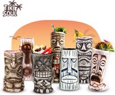 Tiki Mugs - tiki bar set met cocktail kaart - hawaii decoratie bekers mug glazen boek
