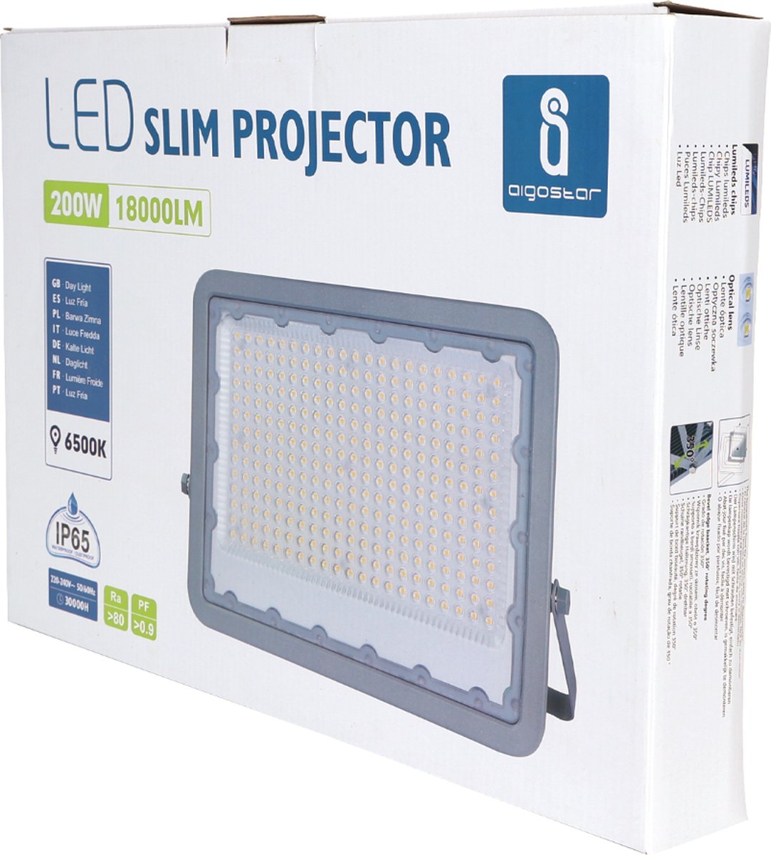 Projecteur LED 200W, 18000lm, blanc