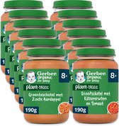 Gerber Organic for Baby Variatiemenu - Babyvoeding Babymaaltijd Plantaardig 8+ maanden - 12x190g