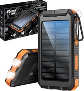 Lucky One Solar Powerbank met 20000 mAh - Zonneenergie - Solar Charger - Iphone & Samsung - Outdoor - Oranje - specialist in solar powerbanks