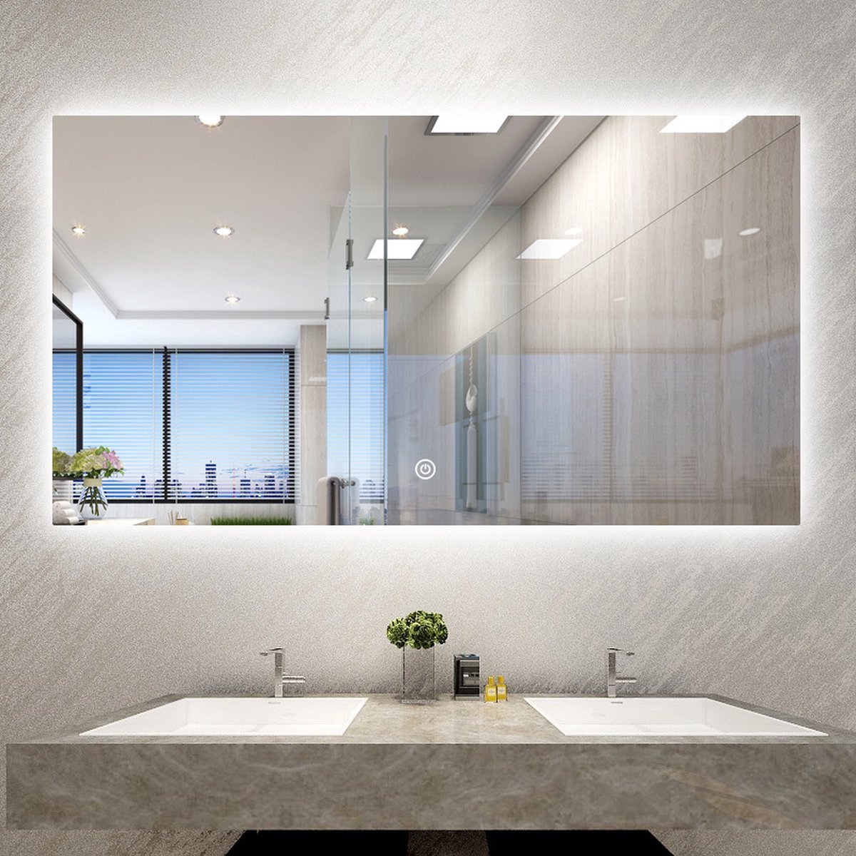 Badkamerspiegel - Badkamerspiegel Met Led Verlichting - Badkamerspiegels - Badkamerspiegel met Verlichting - Anti Condens - 120 cm